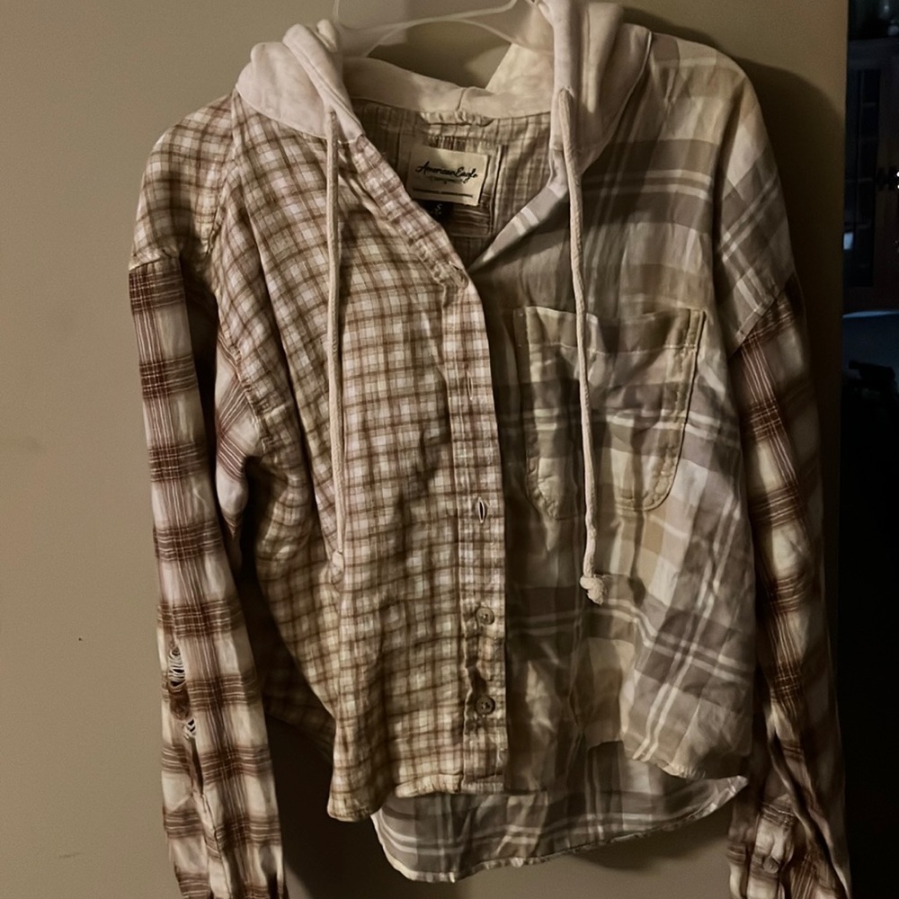 A&E semi cropped hoodie flannel